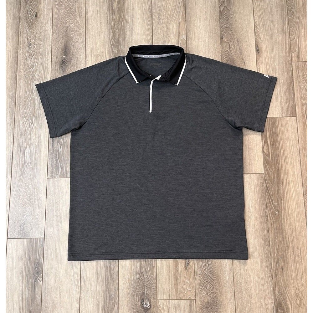 Prince Gray Tennis Golf Performance Polo Short Sleeve Shirt Mens Sz XL Stretch